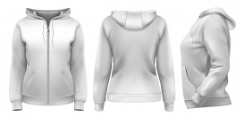 Vectorlib RF (Standard License): Vector. Women''s hoodie (front, side and back design)