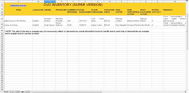 DVD Inventory Spreadsheet