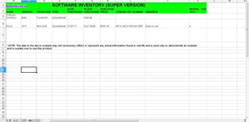Software Inventory Spreadsheet