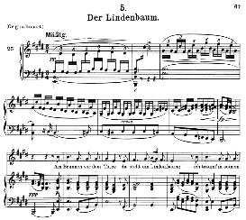 Der Lindenbaum D.911-5, Medium Voice in E Major, F. Schubert ...